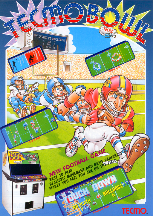 Tecmo Bowl (World, set 2) Arcade Game Cover